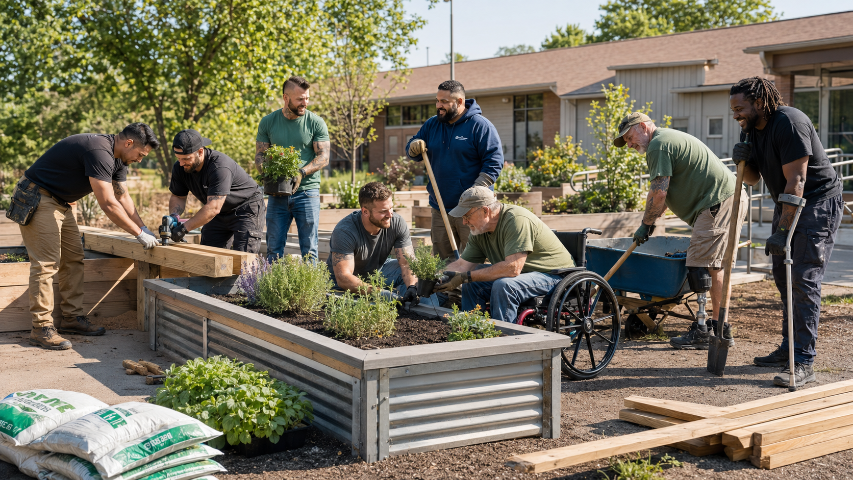 Community volunteers working alongside RCVRY HOUSE participants
